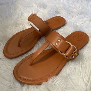 New Tory Burch Marsden Flat Thong Sandal - Tan